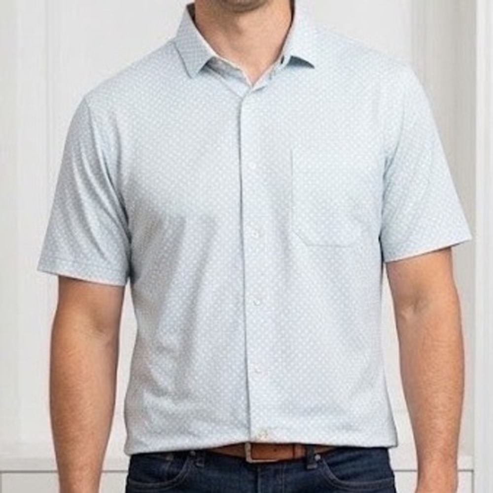Mizzen + Main Leeward Trim Fit Short Sleeve Button Down Shirt